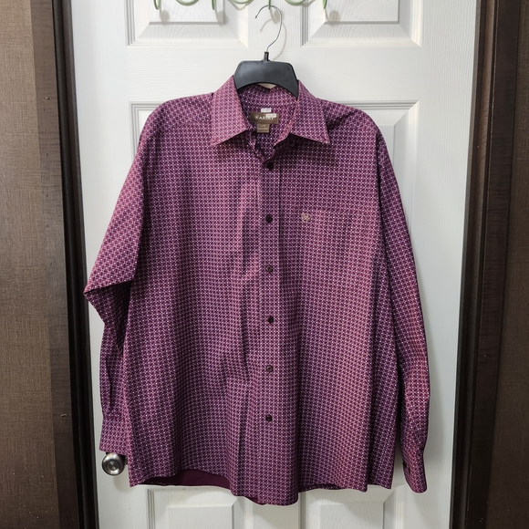 Ariat Other - Men's Ariat Purple White Diamond Lattice Pattern Button Down Shirt. Sz L